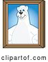 Vector Illustration of a Cartoon Polar Bear School Mascot Portrait by Mascot Junction