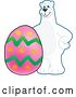 Vector Illustration of a Cartoon Polar Bear School Mascot with an Easter Egg by Mascot Junction