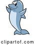 Vector Illustration of a Cartoon Porpoise Dolphin School Mascot by Mascot Junction