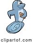 Vector Illustration of a Cartoon Porpoise Dolphin School Mascot Playing Football by Mascot Junction