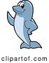Vector Illustration of a Cartoon Porpoise Dolphin School Mascot Presenting by Mascot Junction