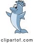 Vector Illustration of a Cartoon Porpoise Dolphin School Mascot with a Mohawk by Mascot Junction