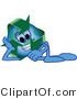 Vector Illustration of a Cartoon Recycle Mascot Resting by Mascot Junction