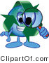 Vector Illustration of a Cartoon Recycle Mascot Using a Magnifying Glass by Mascot Junction