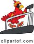 Vector Illustration of a Cartoon Red Cardinal Bird Mascot Running on a Treadmill by Mascot Junction