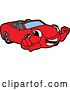 Vector Illustration of a Cartoon Red Convertible Car Mascot Pointing at You by Mascot Junction