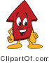 Vector Illustration of a Cartoon Red up Arrow Mascot Pointing Outwards by Mascot Junction