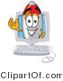 Vector Illustration of a Cartoon Rocket Mascot in a Computer Screen by Mascot Junction