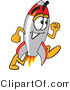 Vector Illustration of a Cartoon Rocket Mascot Running by Mascot Junction