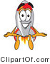 Vector Illustration of a Cartoon Rocket Mascot Sitting by Mascot Junction