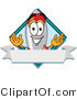 Vector Illustration of a Cartoon Rocket Mascot with a Blank Label by Mascot Junction