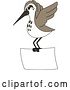 Vector Illustration of a Cartoon Sandpiper Bird School Mascot Flying with a Banner by Mascot Junction