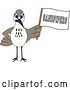 Vector Illustration of a Cartoon Sandpiper Bird School Mascot Holding a Flag by Mascot Junction