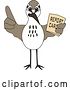 Vector Illustration of a Cartoon Sandpiper Bird School Mascot Holding a Report Card by Mascot Junction