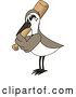 Vector Illustration of a Cartoon Sandpiper Bird School Mascot Playing Baseball by Mascot Junction