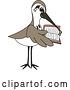 Vector Illustration of a Cartoon Sandpiper Bird School Mascot Reading a Book by Mascot Junction