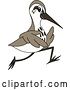 Vector Illustration of a Cartoon Sandpiper Bird School Mascot Running by Mascot Junction