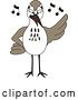 Vector Illustration of a Cartoon Sandpiper Bird School Mascot Singing by Mascot Junction