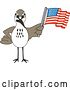 Vector Illustration of a Cartoon Sandpiper Bird School Mascot Waving an American Flag by Mascot Junction