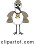 Vector Illustration of a Cartoon Sandpiper Bird School Mascot Wearing a Sports Medal by Mascot Junction