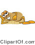 Vector Illustration of a Cartoon Scrub Brush Mascot Lying on His Side and Resting His Head on His Hand by Mascot Junction