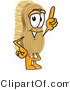 Vector Illustration of a Cartoon Scrub Brush Mascot Pointing Upwards by Mascot Junction