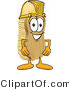 Vector Illustration of a Cartoon Scrub Brush Mascot Wearing a Yellow Hardhat Helmet by Mascot Junction