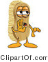 Vector Illustration of a Cartoon Scrub Brush Mascot Whispering by Mascot Junction