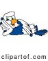 Vector Illustration of a Cartoon Seahawk Mascot Resting on His Side by Mascot Junction