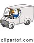 Vector Illustration of a Cartoon Seahawk Mascot Waving and Driving a Delivery Van by Mascot Junction