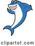 Vector Illustration of a Cartoon Shark School Mascot Flexing His Fins by Mascot Junction