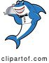 Vector Illustration of a Cartoon Shark School Mascot Waiter Holding a Cloche Platter by Mascot Junction