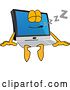 Vector Illustration of a Cartoon Sleeping PC Computer Mascot by Mascot Junction