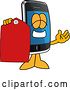 Vector Illustration of a Cartoon Smart Phone Mascot Holding a Clearance Tag by Mascot Junction