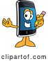 Vector Illustration of a Cartoon Smart Phone Mascot Holding a Pencil by Mascot Junction