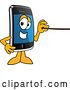 Vector Illustration of a Cartoon Smart Phone Mascot Holding a Pointer Stick by Mascot Junction