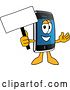 Vector Illustration of a Cartoon Smart Phone Mascot Holding a Sign by Mascot Junction