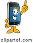 Vector Illustration of a Cartoon Smart Phone Mascot Pointing up by Mascot Junction