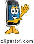 Vector Illustration of a Cartoon Smart Phone Mascot Waving and Pointing by Mascot Junction