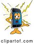 Vector Illustration of a Cartoon Smart Phone Mascot with a Glitch by Mascot Junction