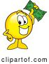 Vector Illustration of a Cartoon Smiley Mascot Holding Cash Money by Mascot Junction