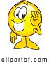 Vector Illustration of a Cartoon Smiley Mascot Waving by Mascot Junction
