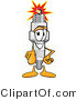 Vector Illustration of a Cartoon Spark Plug Mascot Pointing Outwards at the Viewer by Mascot Junction