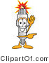 Vector Illustration of a Cartoon Spark Plug Mascot Waving and Pointing to the Right by Mascot Junction