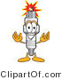 Vector Illustration of a Cartoon Spark Plug Mascot Welcoming with Open Arms by Mascot Junction