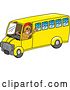 Vector Illustration of a Cartoon Spartan Warrior Mascot Driving a School Bus by Mascot Junction