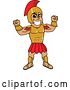 Vector Illustration of a Cartoon Spartan Warrior Mascot Flexing His Muscles by Mascot Junction