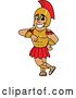 Vector Illustration of a Cartoon Spartan Warrior Mascot Leaning by Mascot Junction