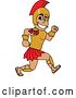 Vector Illustration of a Cartoon Spartan Warrior Mascot Running by Mascot Junction