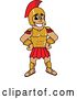 Vector Illustration of a Cartoon Spartan Warrior Mascot with Hands on His Hips by Mascot Junction
